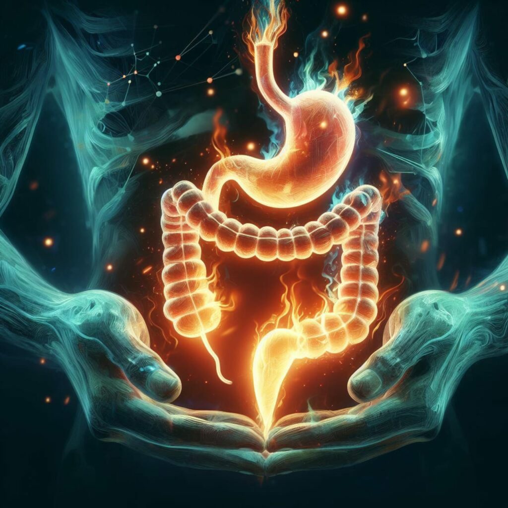 Image shows digestive tract highlighted